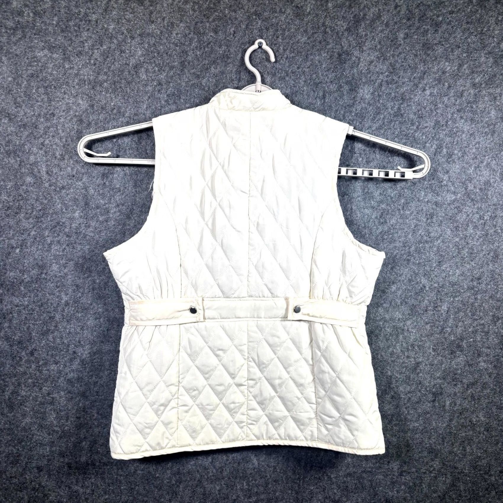 Vintage River & Rose Vest Women's PXL White Quilted Full-Zip Lined Travel Snap Pockets Vest Size XL / US 12-14 / IT 48-50 - 2 Thumbnail