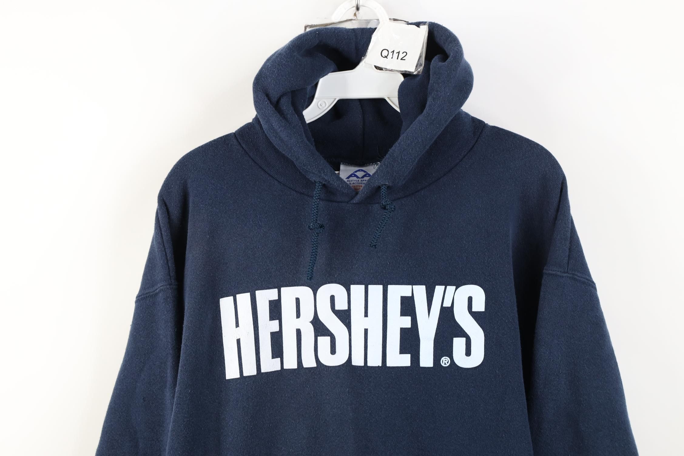 Vintage Vintage 90s Hersheys Chocolate Hoodie Sweatshirt Blue Size US M / EU 48-50 / 2 - 2 Thumbnail
