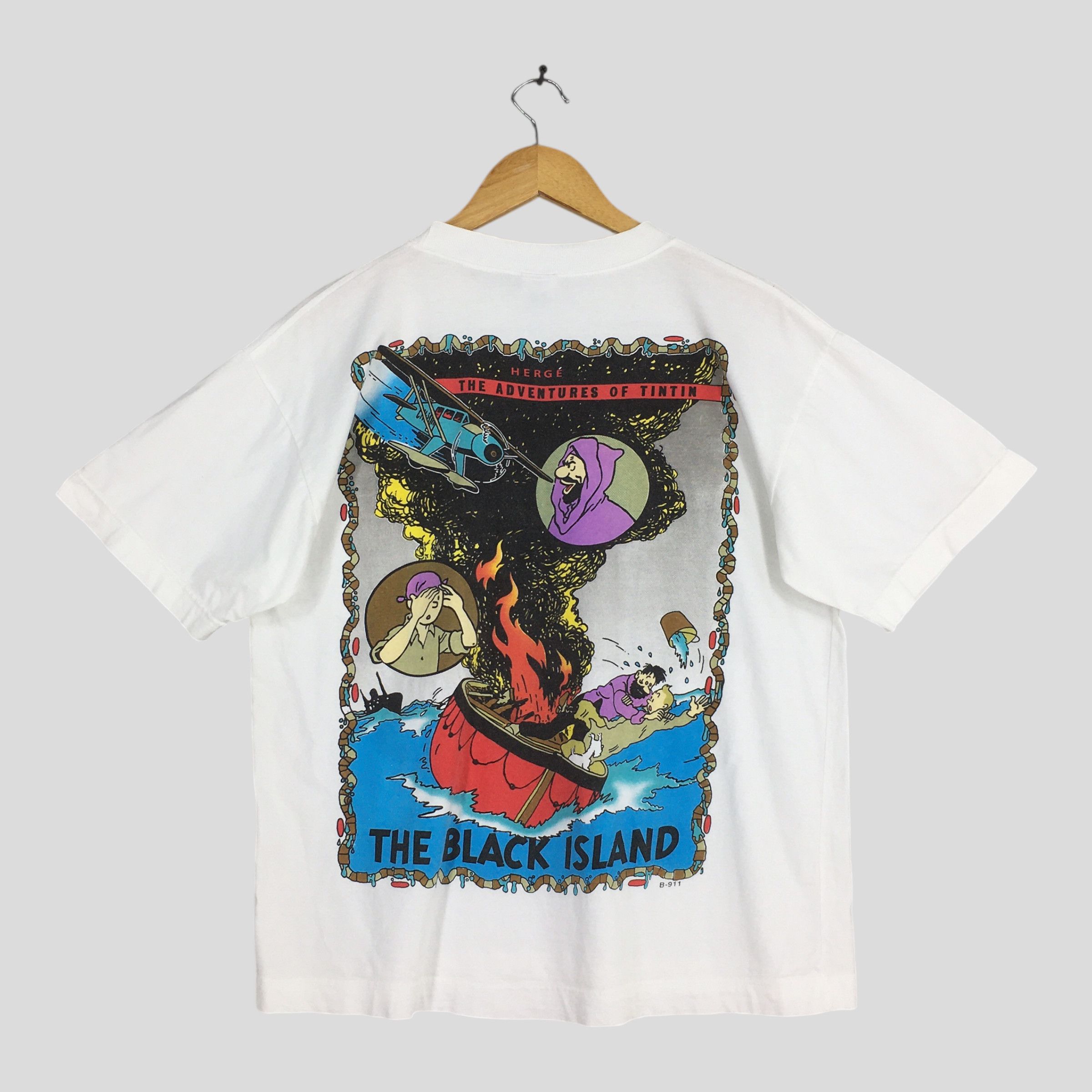 Vintage 90s The Adventures of Tintin The Black Island Tshirt L Size US L / EU 52-54 / 3 - 7 Thumbnail