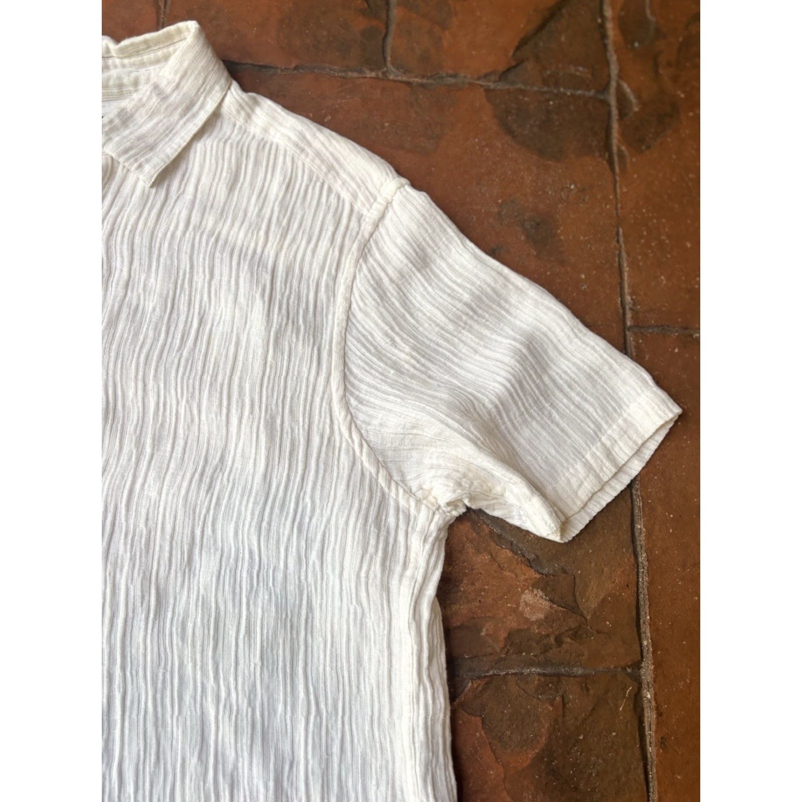 Vintage VINTAGE? No — Actually: Jhane Barnes Silk Linen Short Sleeve Button Shirt Men’s Large Size US L / EU 52-54 / 3 - 5 Thumbnail