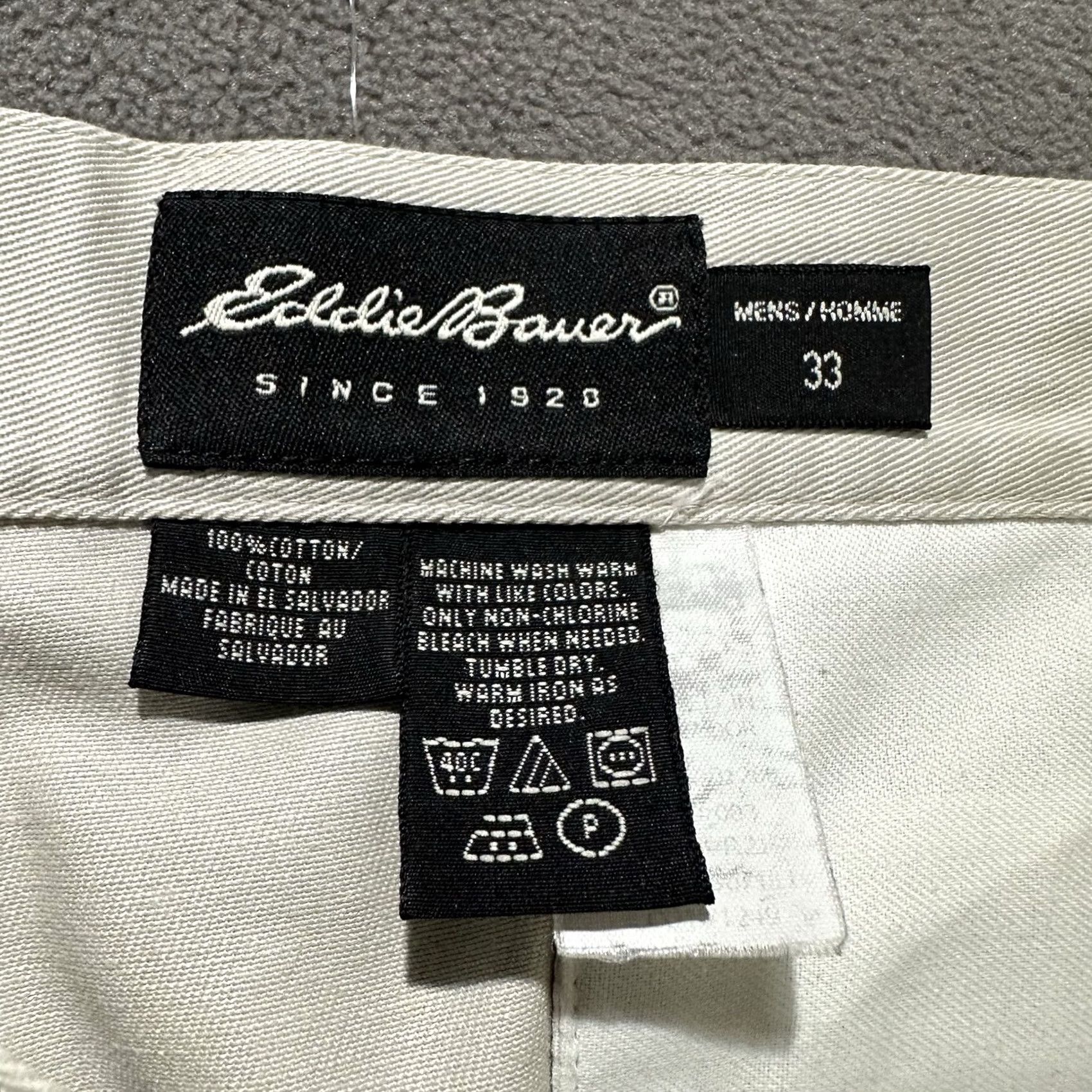 Eddie Bauer Eddie Bauer Pants Mens 33 (32x31) Beige Double Pleated Cuffed Trousers READ Size US 33 - 7 Thumbnail