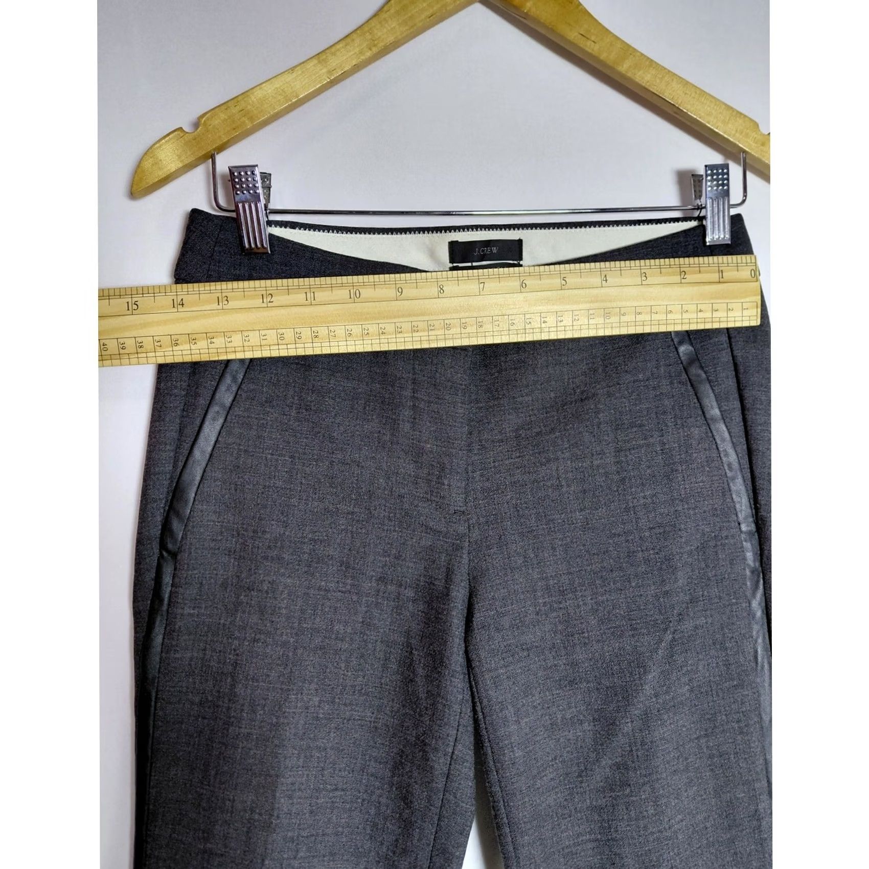 J.Crew J.CREW Campbell Wool Blend Pants Gray Women Solid Slim Size 00 Dress Pants Workwear Straight 00 Wool Blend ZIP Closure Size 24" / US 00 / IT 34 - 5 Thumbnail