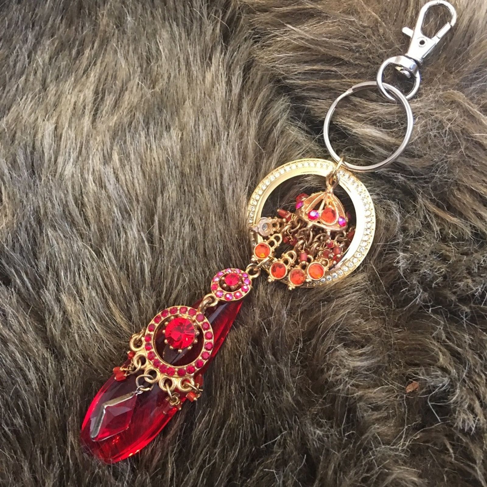 Vintage Vintage repurpose salvaged estate gem keychain Size ONE SIZE - 2 Thumbnail