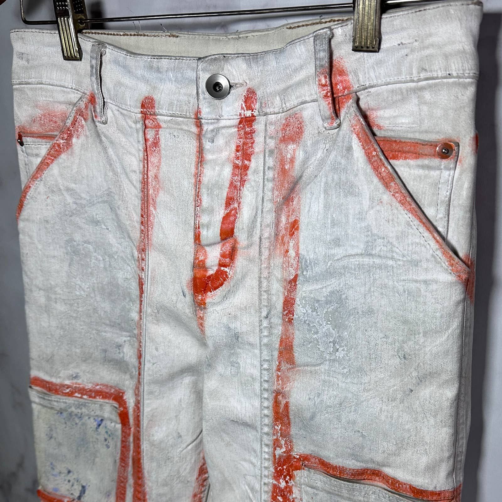 Rick Owens Drkshdw Painted Wax Nagakin Denim by Nyree Morrison Size US 31 - 3 Thumbnail