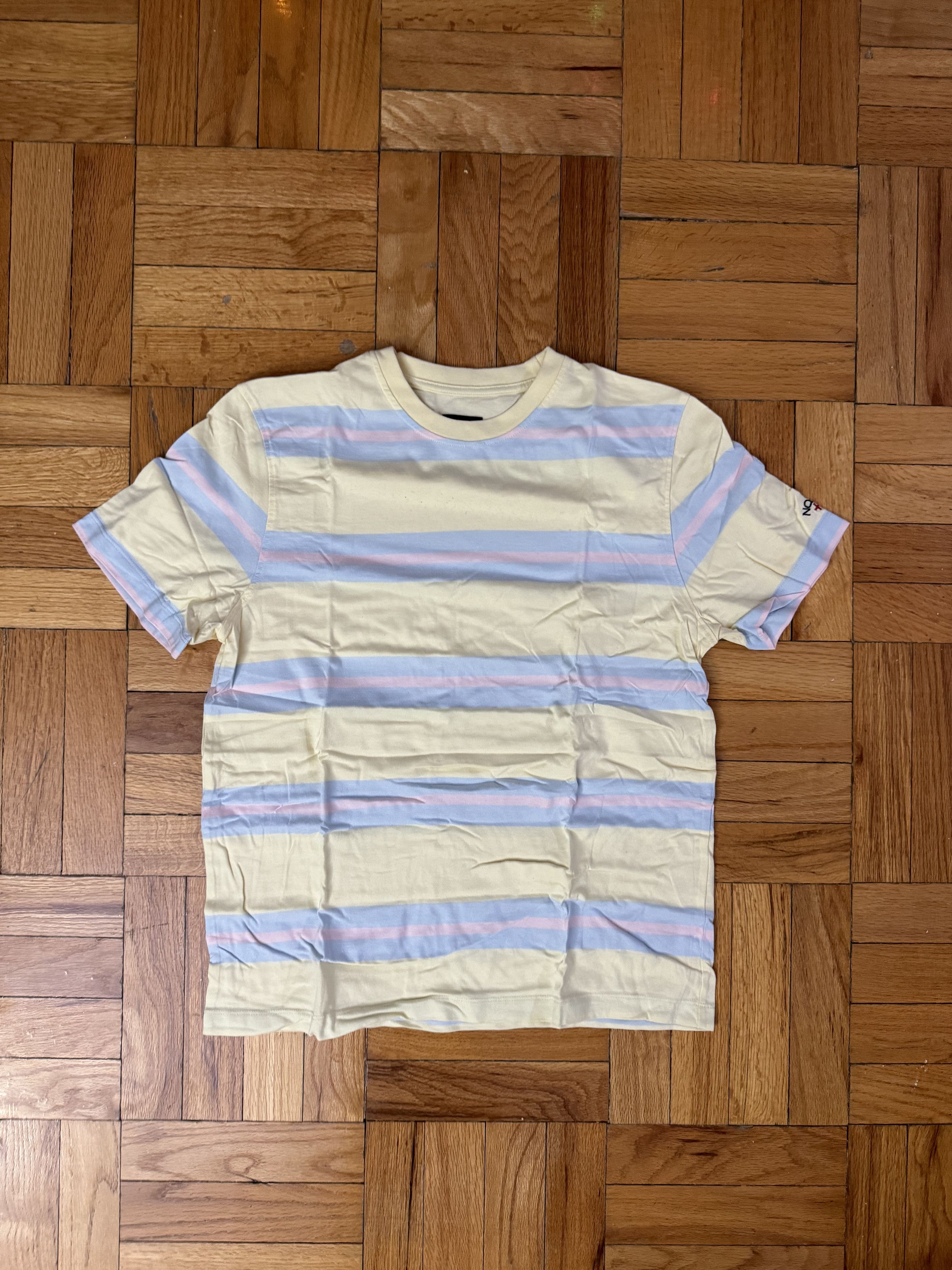 image of Noah Yellow Striped Tee, Men's (Size Small)