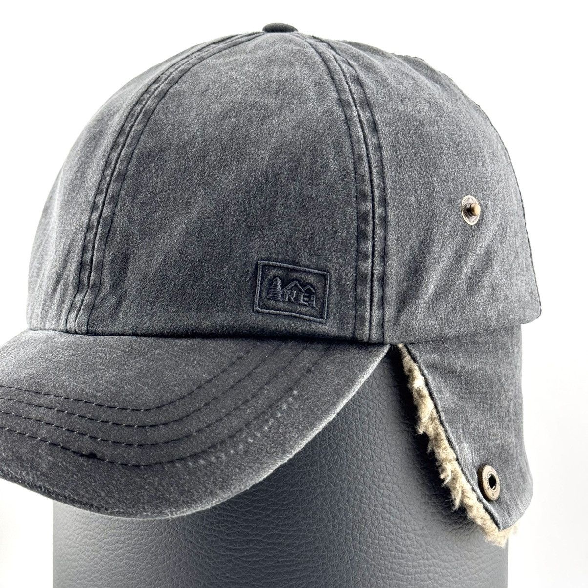 Rei REI Co-op Earflap Winter Cap Charcoal Faux Shearling Hat Size ONE SIZE - 3 Thumbnail