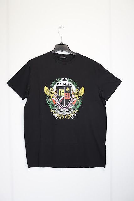 Balmain o1rshd1 Crest Logo T-Shirt / 374 Saint-Honore in Black Size US M / EU 48-50 / 2 - 1 Thumbnail