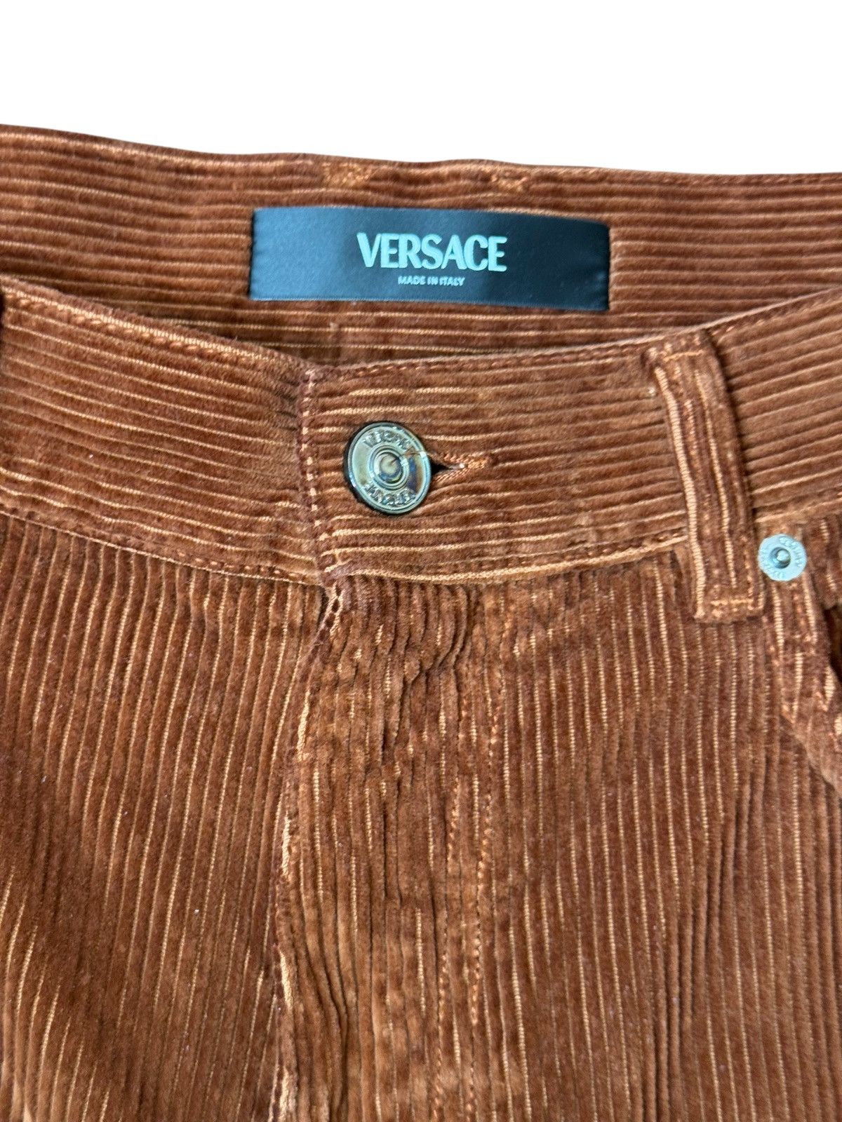 Versace Versace Brown Corduroy Pants with Medusa Logo – 32 Size US 32 / EU 48 - 4 Thumbnail