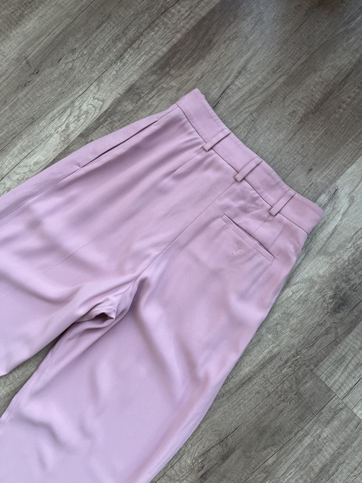 Alexander McQueen Alexander McQueen Pink Pleated High-Waist Trousers Size 36" / US 14 / IT 50 - 5 Thumbnail