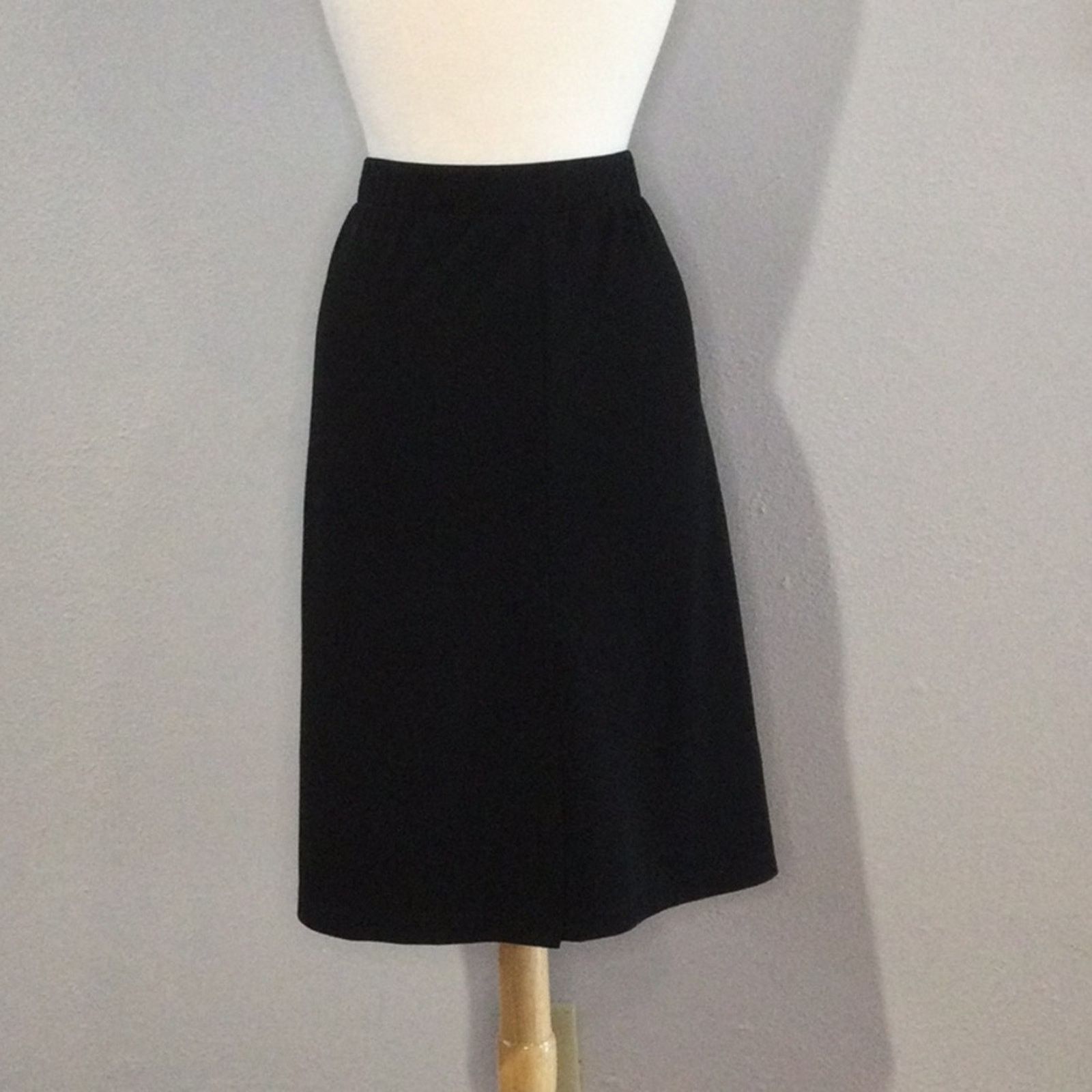 Other Susan Graver Black Knee Length Back Split A-line Skirt 3X Size 42" / US 20 - 7 Thumbnail