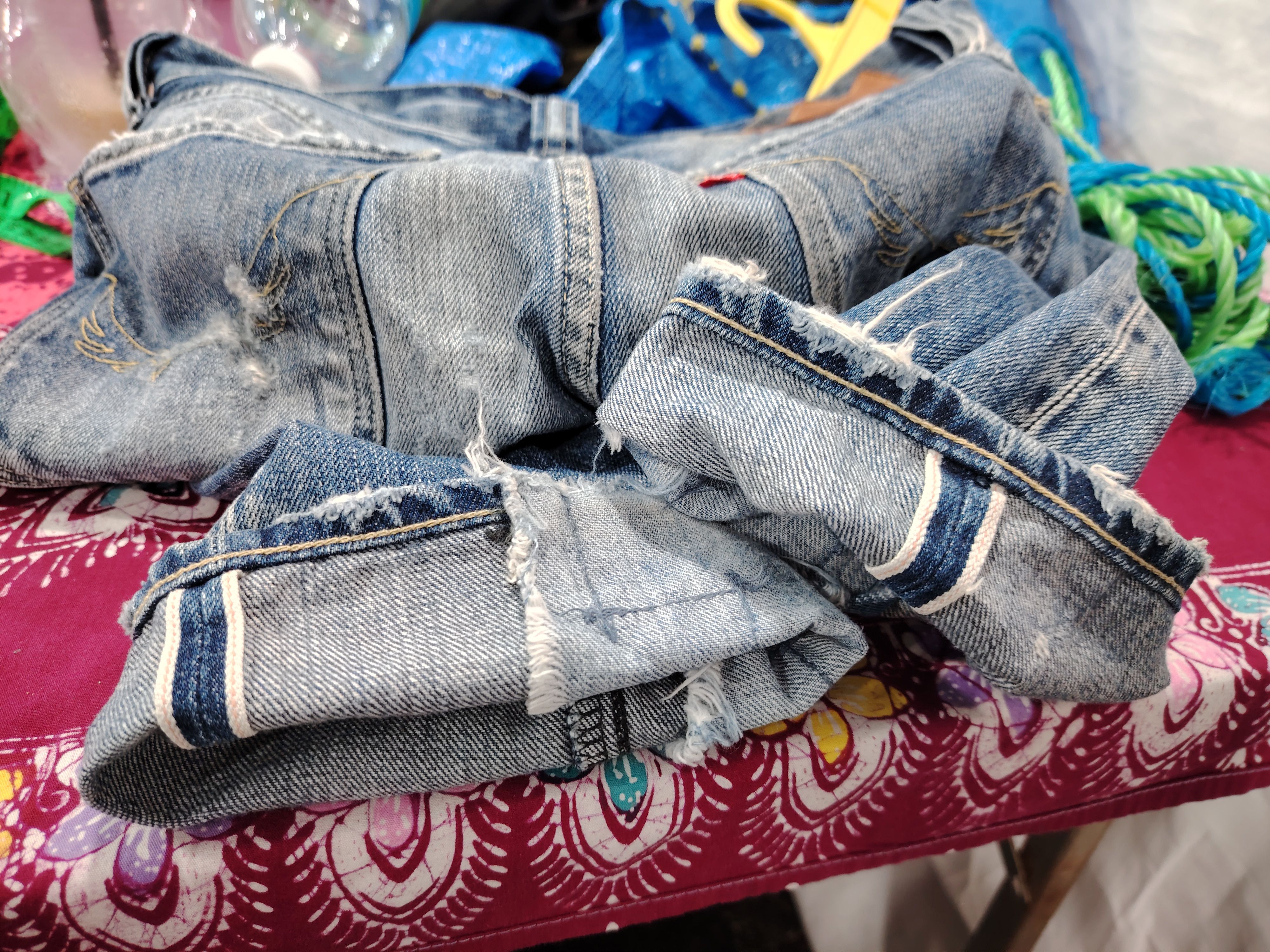 20471120 × Beauty Beast × Japanese Brand Rodeo crown 10 annivers. distressed patchwork selvedge denim Size US 31 - 14 Thumbnail