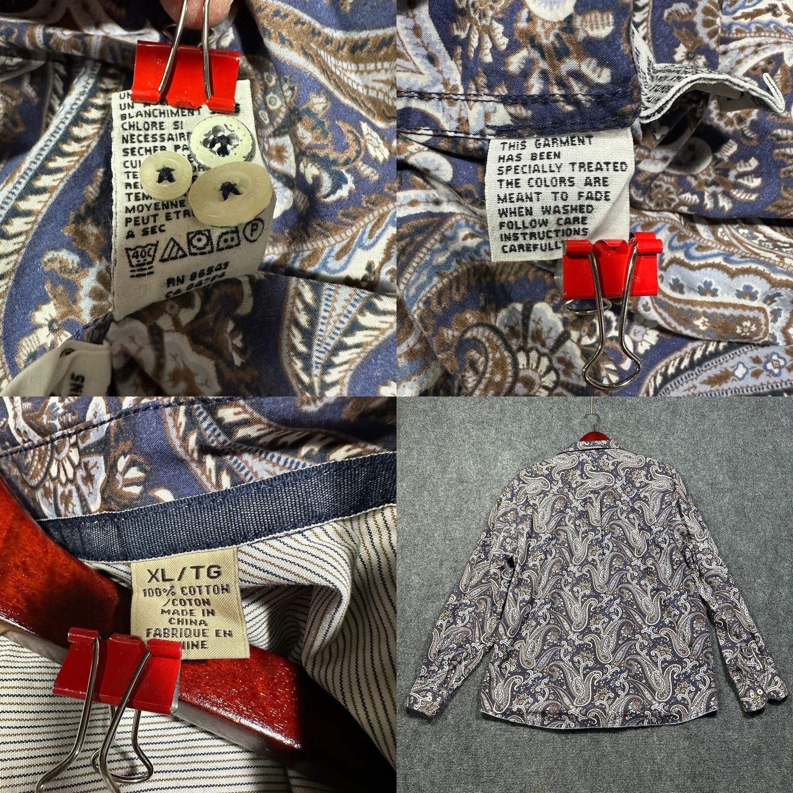 Tommy Bahama Tommy Bahama Jeans Shirt Mens XL Button Down Cotton Blue Paisley Pocket Size US XL / EU 56 / 4 - 8 Thumbnail