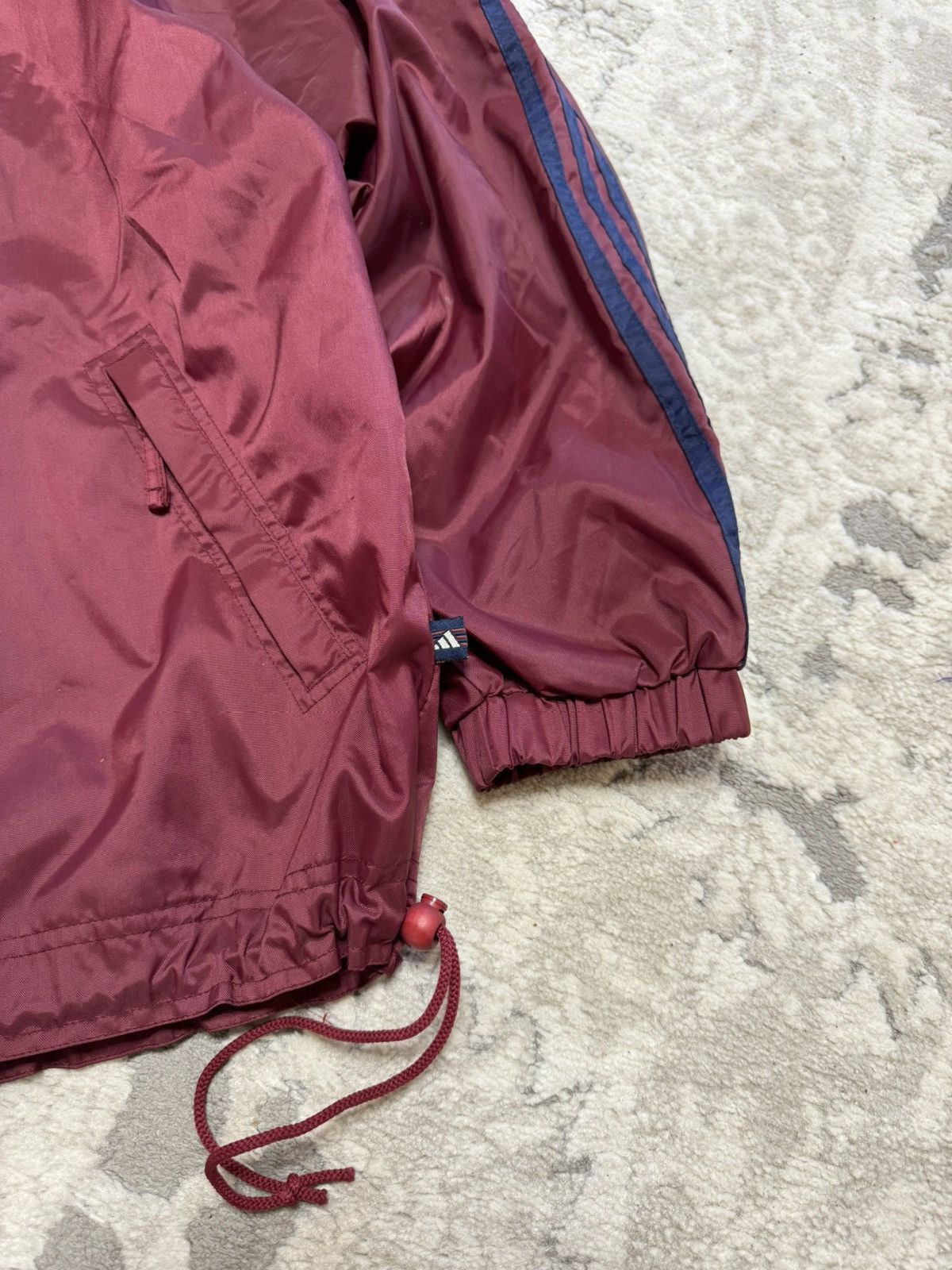 Adidas × Vintage Vintage Adidas Burgundy Anorak Nylon Jacket Size US XL / EU 56 / 4 - 8 Thumbnail