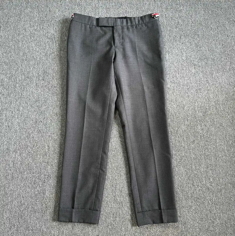 Thom Browne Thom Browne Gray Wool Casual Trousers 0089 Size US 30 / EU 46 - 1 Thumbnail