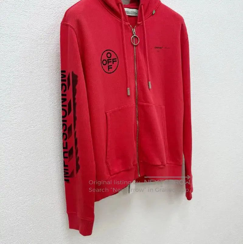 Off-White Off-White Red Long Sleeve Hoodie for Men . Size US M / EU 48-50 / 2 - 2 Thumbnail