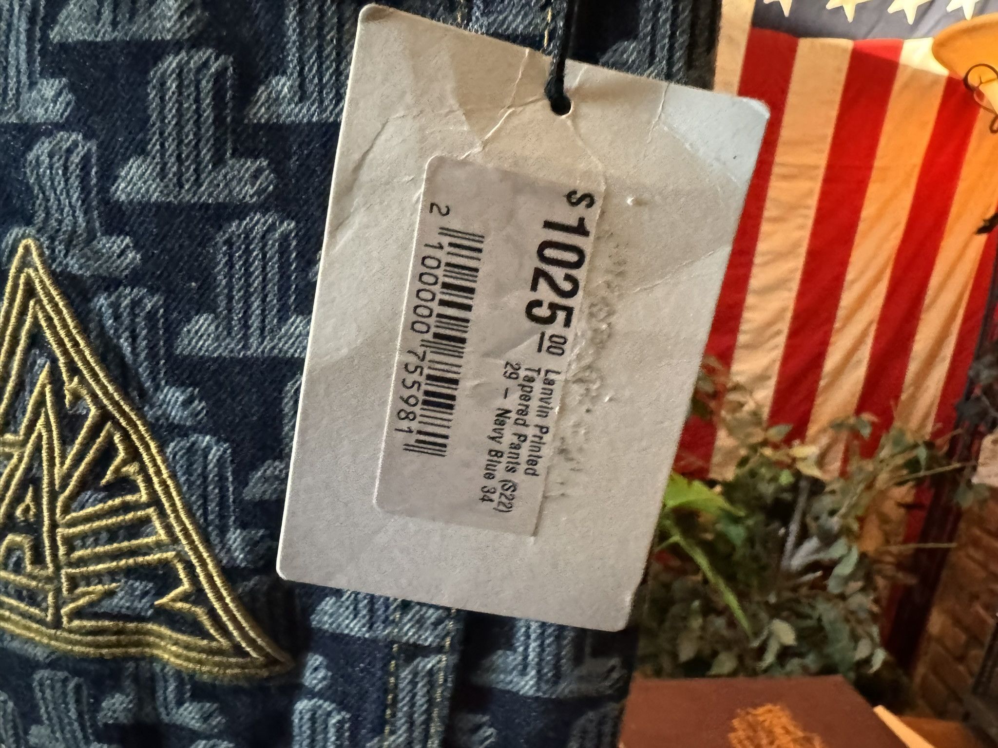 Lanvin $1025 LANVIN All-Over Monogram DENIM JEANS (sz 34) Size US 34 / EU 50 - 10 Thumbnail