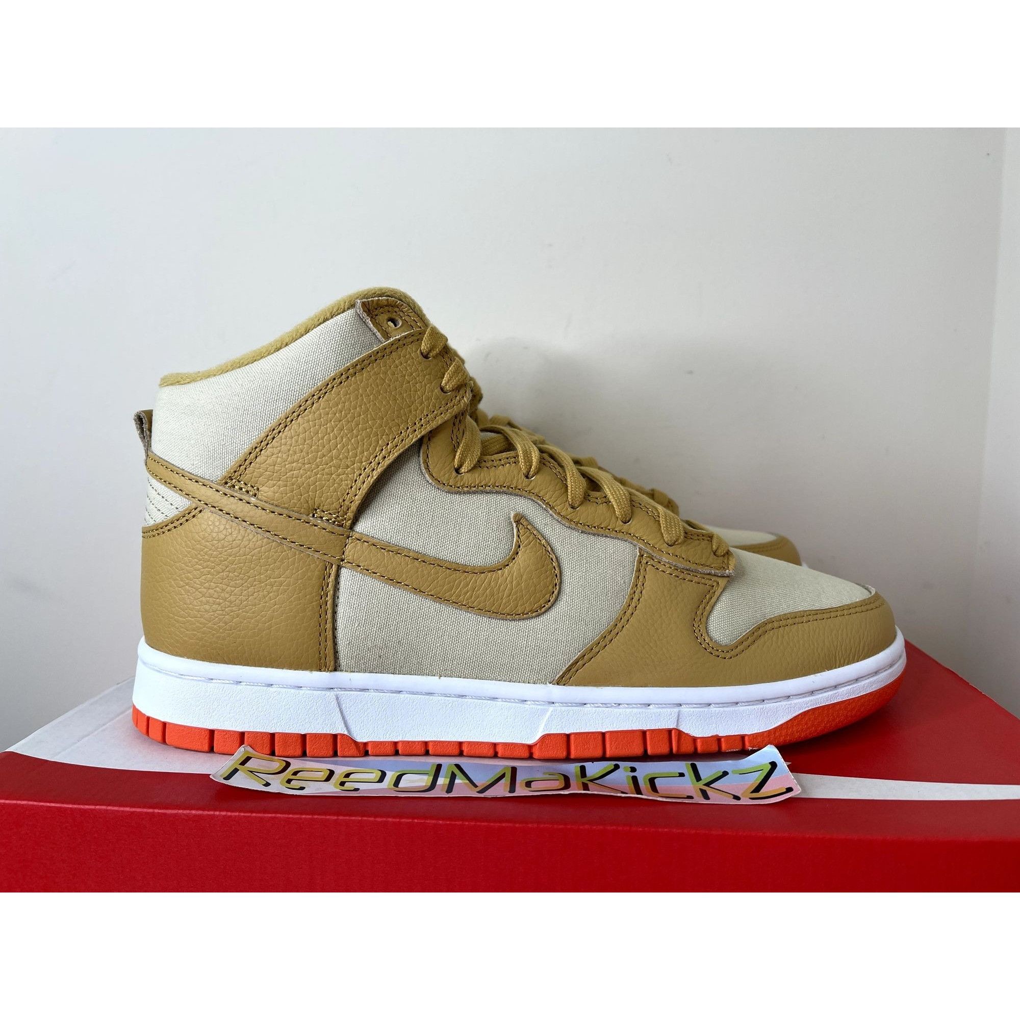 Nike Nike Dunk High Premium Wheat Gold Orange Mens 10.5us Size US 10.5 / EU 43-44 - 3 Thumbnail