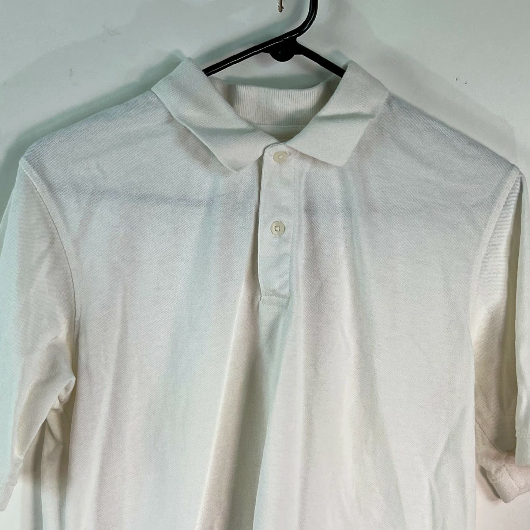 Vintage Covington Polo Shirt Mens Short Sleeve Ivory 100% Cotton Size M Regular Chest 40" Classic Carry Casual Shirt Size US M / EU 48-50 / 2 - 3 Thumbnail