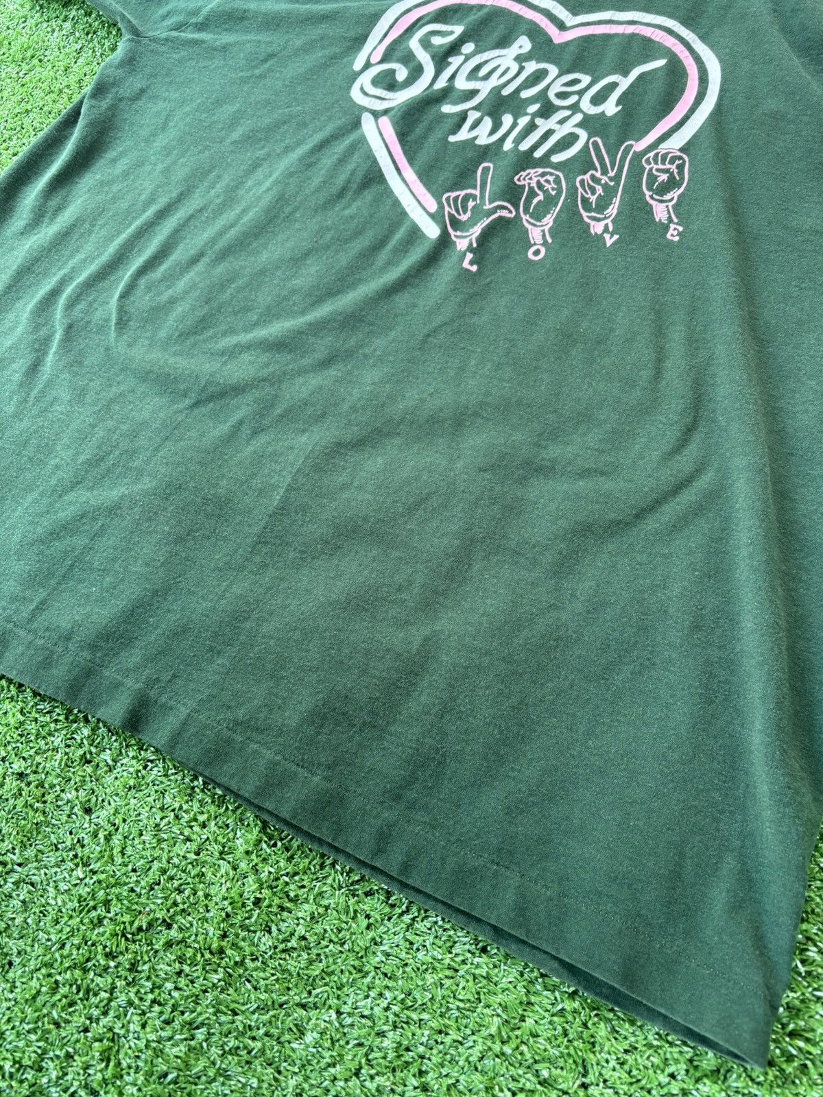 Fruit Of The Loom × Vintage 1990s Signed with love tee Size US XXL / EU 58 / 5 - 4 Thumbnail