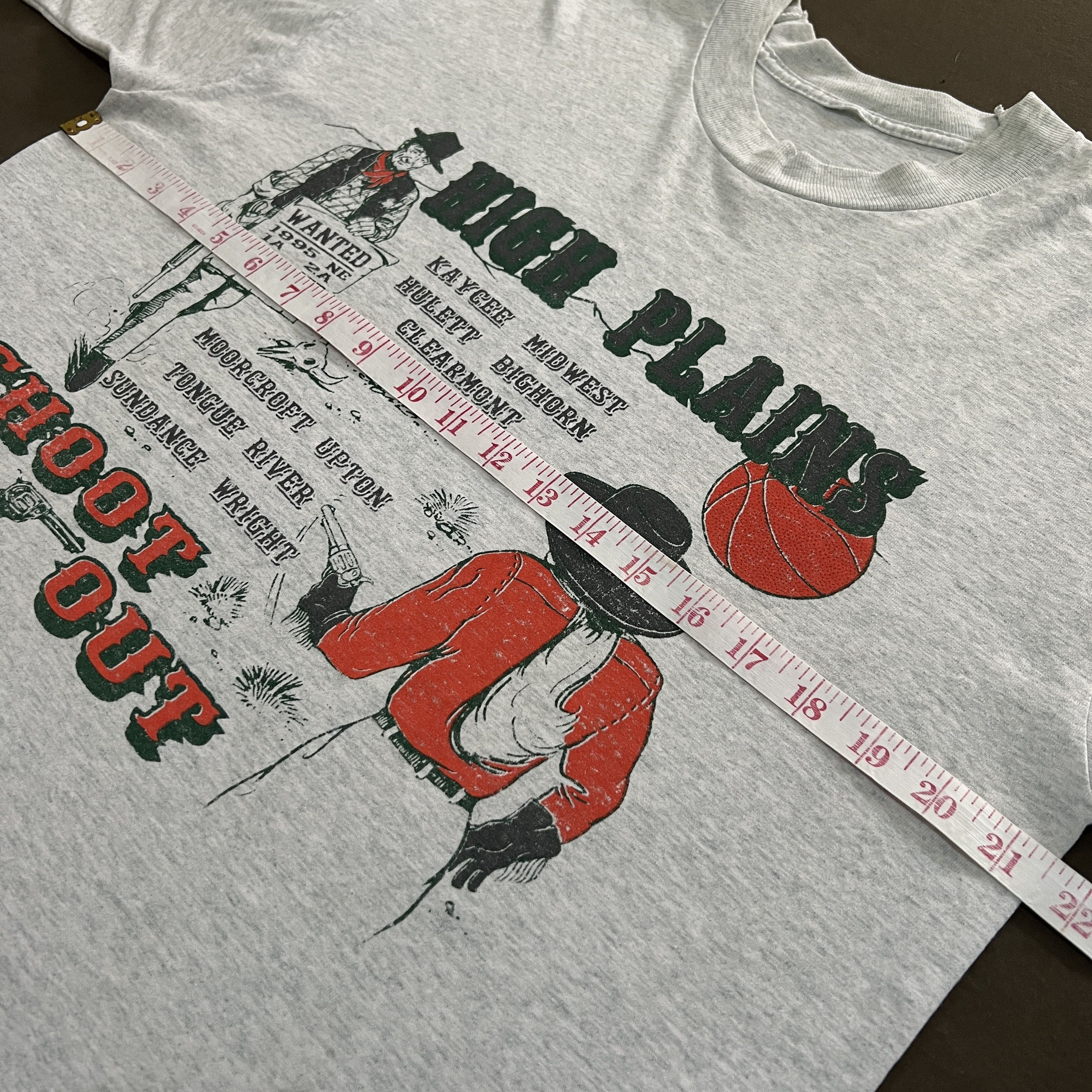 NBA × Vintage Vintage 90s Basketball high plains shoot out Promo Tee gun Size US L / EU 52-54 / 3 - 7 Thumbnail