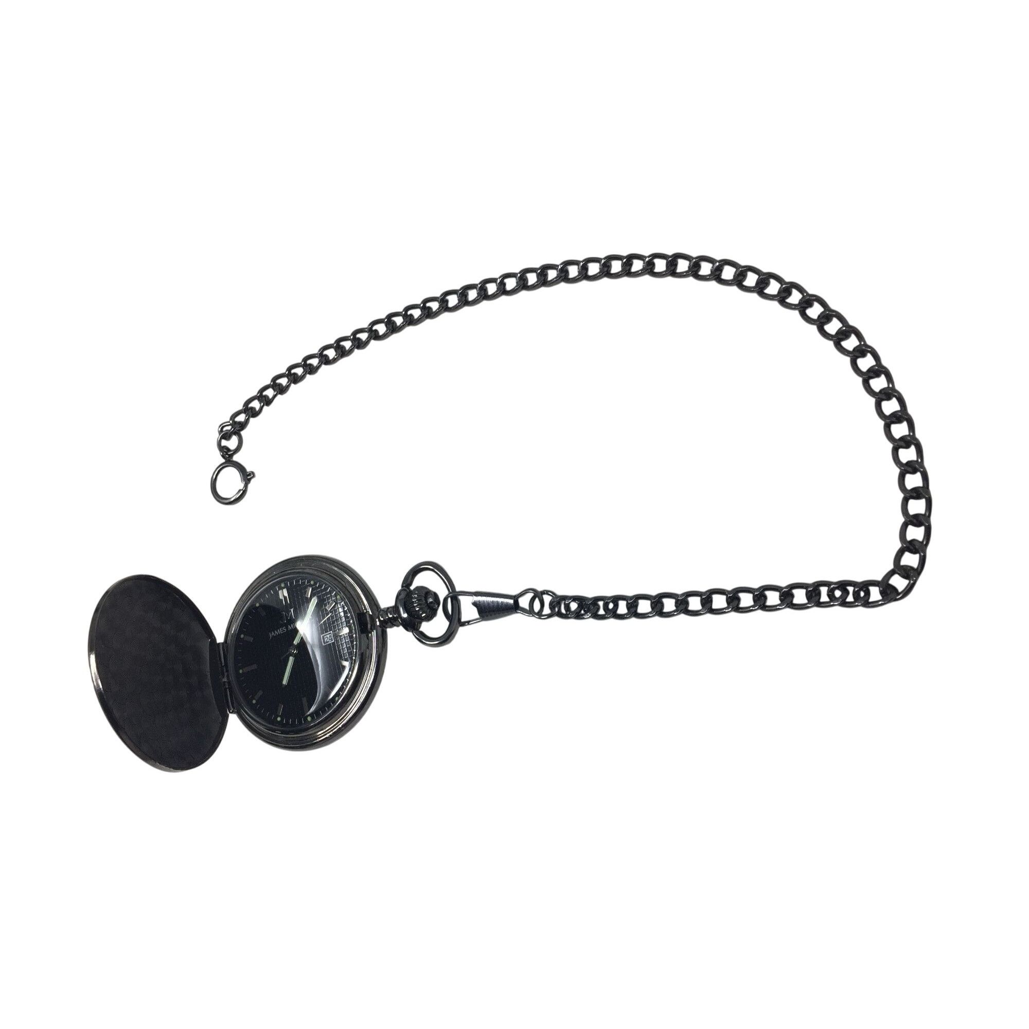 Other Men's James Michael (JM) Black/Silver Tone Pocket Watch Size ONE SIZE - 2 Thumbnail