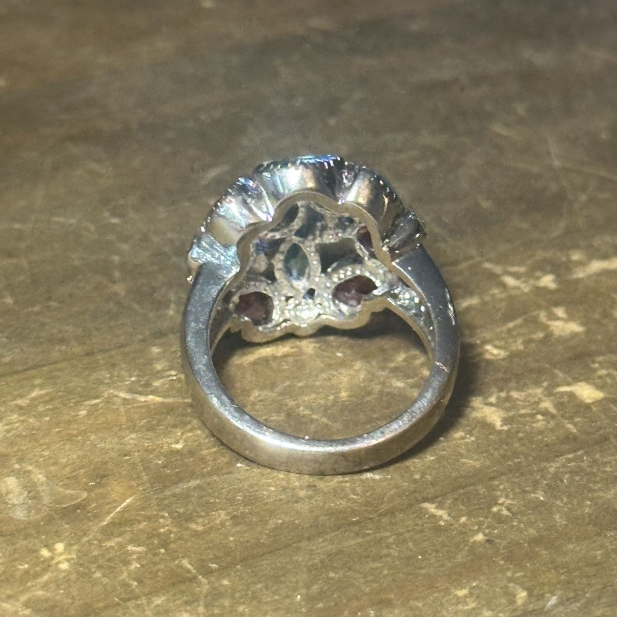 Other Silver tone multicolor gemstone ring Size ONE SIZE - 5 Thumbnail