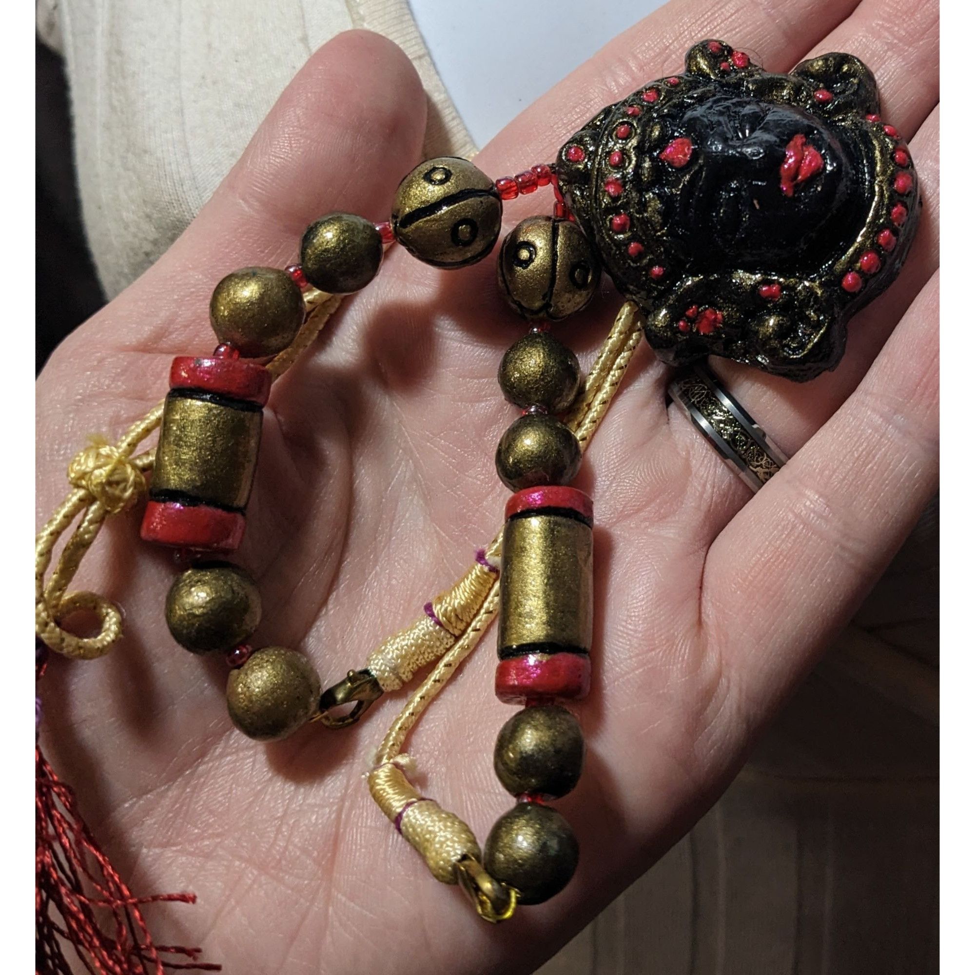 Other Vintage Black And Gold Deity Pendant Necklace Size ONE SIZE - 5 Thumbnail