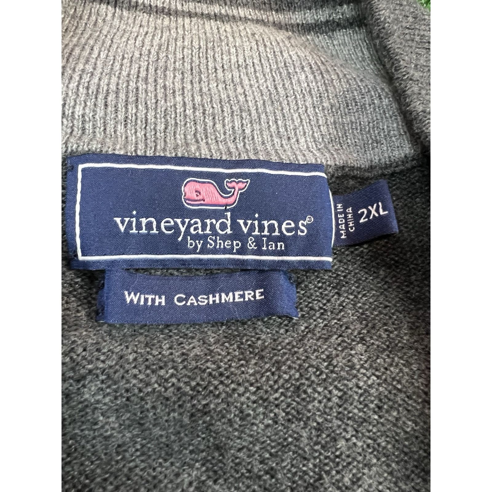 Vineyard Vines Vineyard Vines 1/4 Zip Cashmere Pullover Men XXL Gray Size US XXL / EU 58 / 5 - 3 Thumbnail