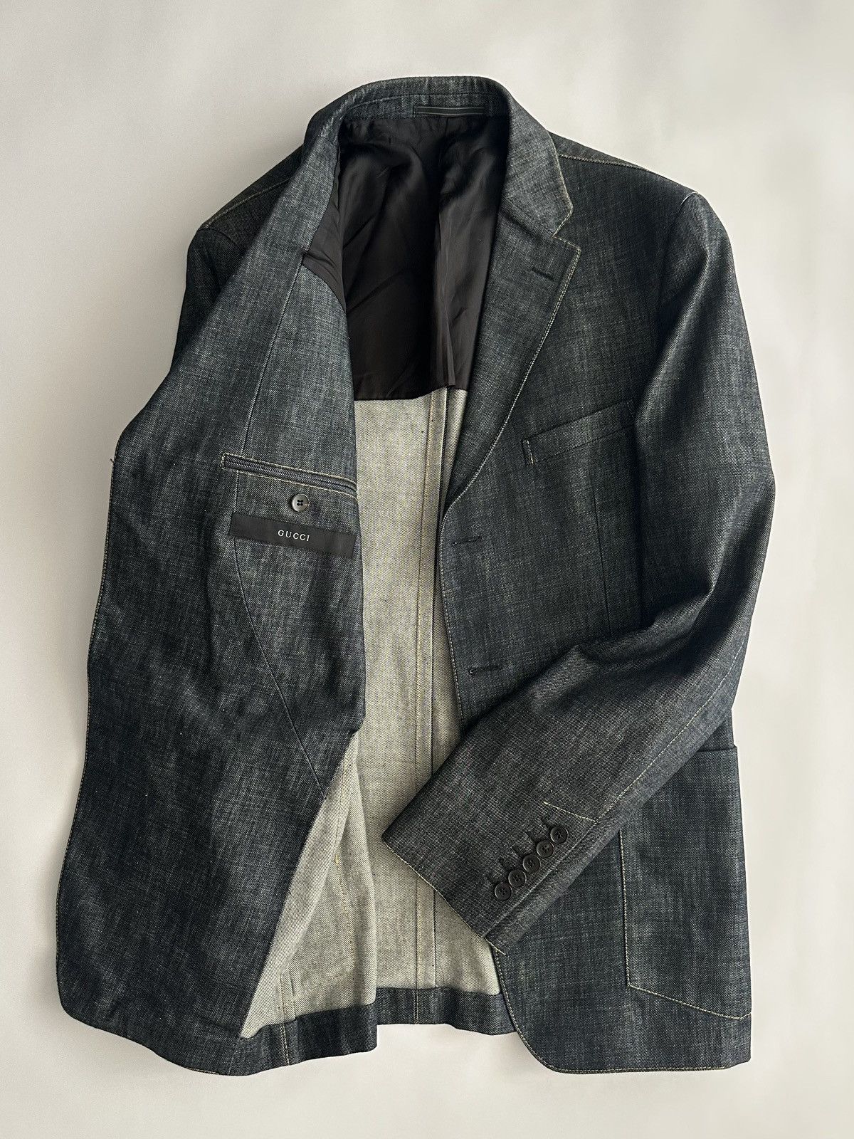 Gucci Gucci by Tom Ford Raw Denim Blazer Jacket Size US M / EU 48-50 / 2 - 5 Thumbnail