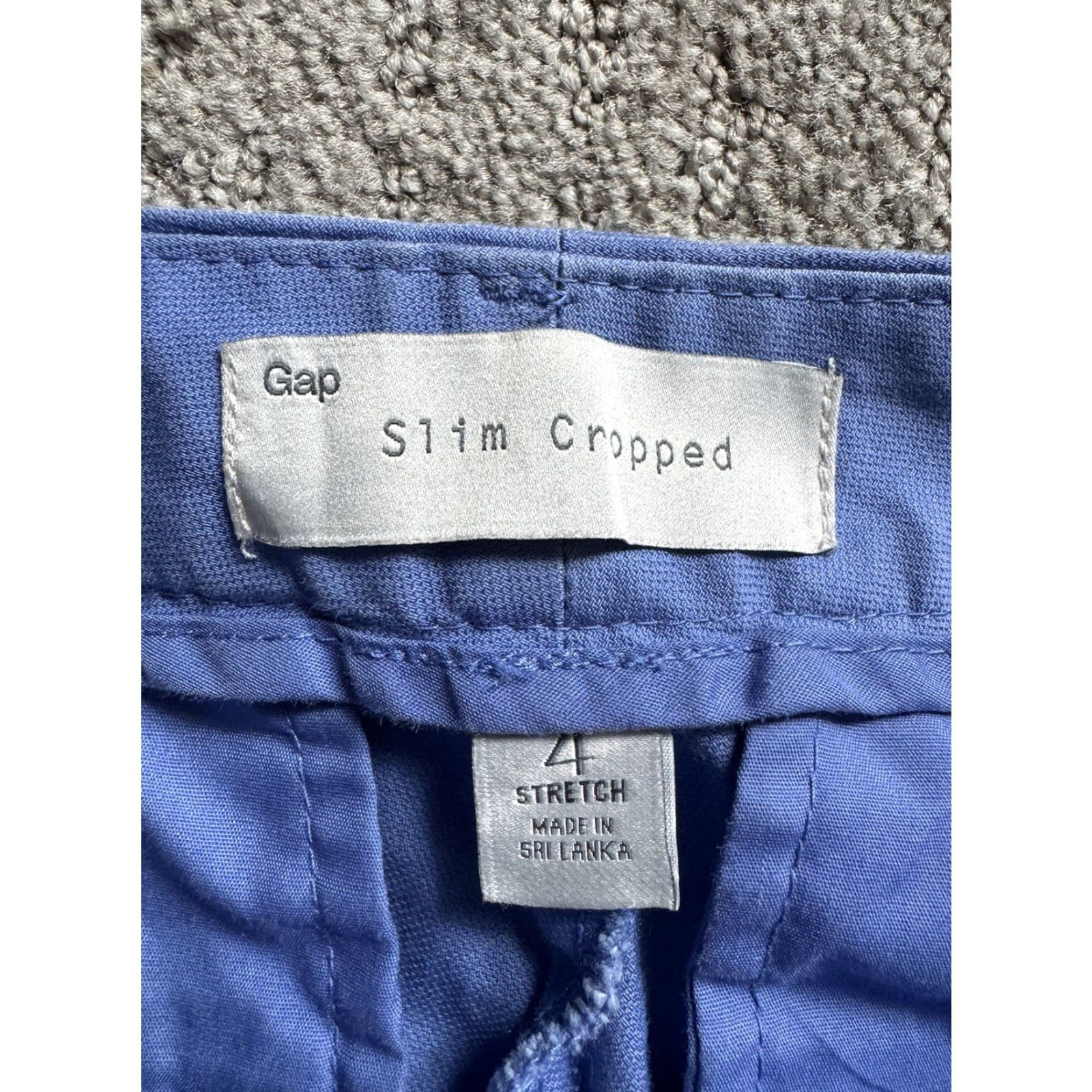 Gap VINTAGE Gap Slim Cropped Pants Women Size 4 Blue Cotton Blend Stretch Pockets 26in Inseam Slim-Fit Womens Size 27" / US 4 / IT 40 - 5 Thumbnail