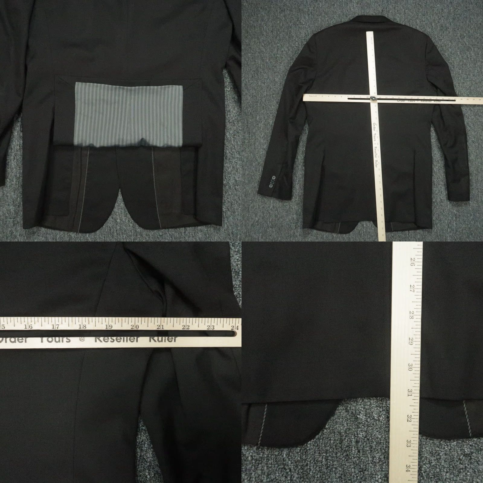 Banana Republic Banana Republic Blazer Mens Black 42L Wool Single-Breasted 2 Piece Notch Lapel Jacket Coat Dress Smart Casual Wedding 42 Mens Regular Wool Blazer Size 42R - 8 Thumbnail