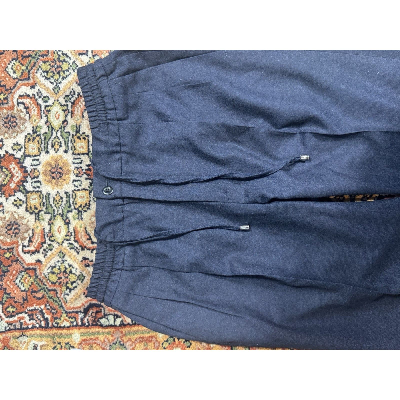 Rubinacci Rubinacci Napoli Navy Blue Stretch Waist Wool Trouser 30x29 Size US 30 / EU 46 - 4 Thumbnail