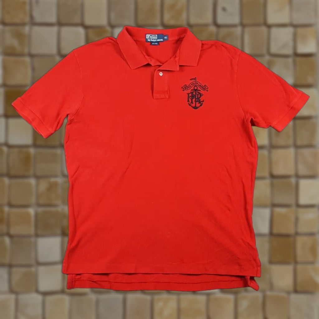 Ralph Lauren VINTAGE Ralph Lauren Anchor Crest Logo Red Polo Shirt Mens XL Short Sleeve Casual 90s Preppy Nautical Size US XL / EU 56 / 4 - 1 Thumbnail