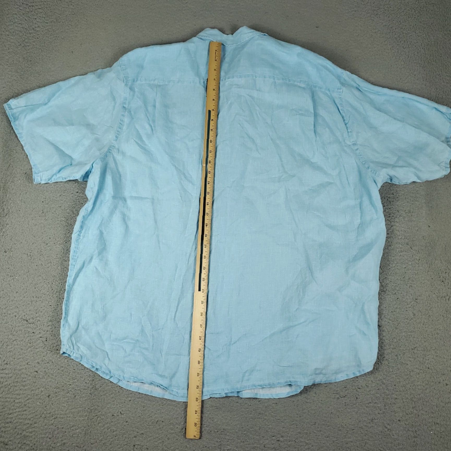 Tommy Bahama Tommy Bahama Shirt Mens 2XB Light Blue Linen Hawaiian Button Up Short Sleeve Blue Plain Solid Hawaiian Pattern Casual Beach Modern 2X Big Mens Shirt Size US XXL / EU 58 / 5 - 4 Thumbnail