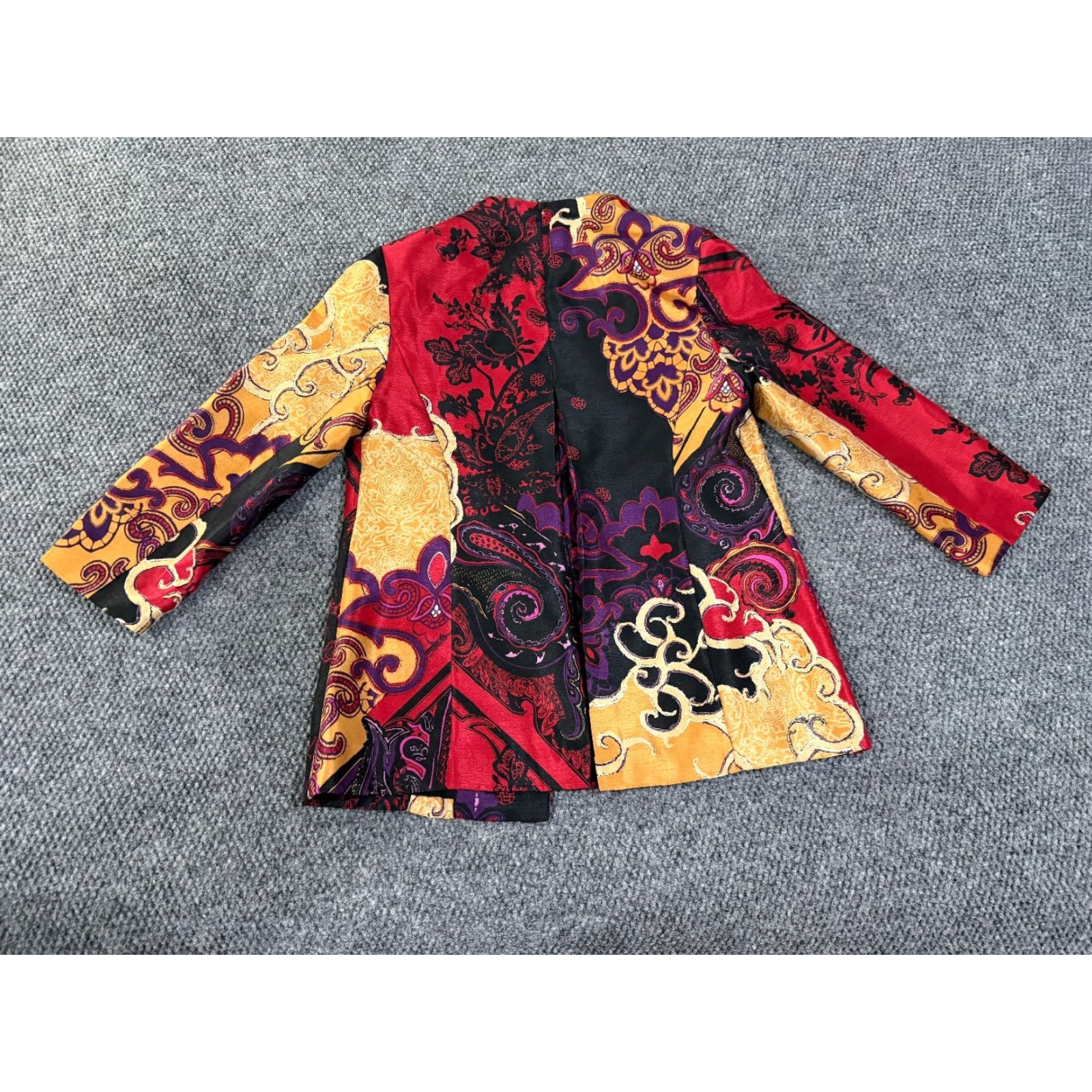 Vintage Chicos Jacket Womens 0 Blue Paisley Open Front Lightweight Regular Long Sleeve Casual Travel Size XS / US 0-2 / IT 36-38 - 5 Thumbnail