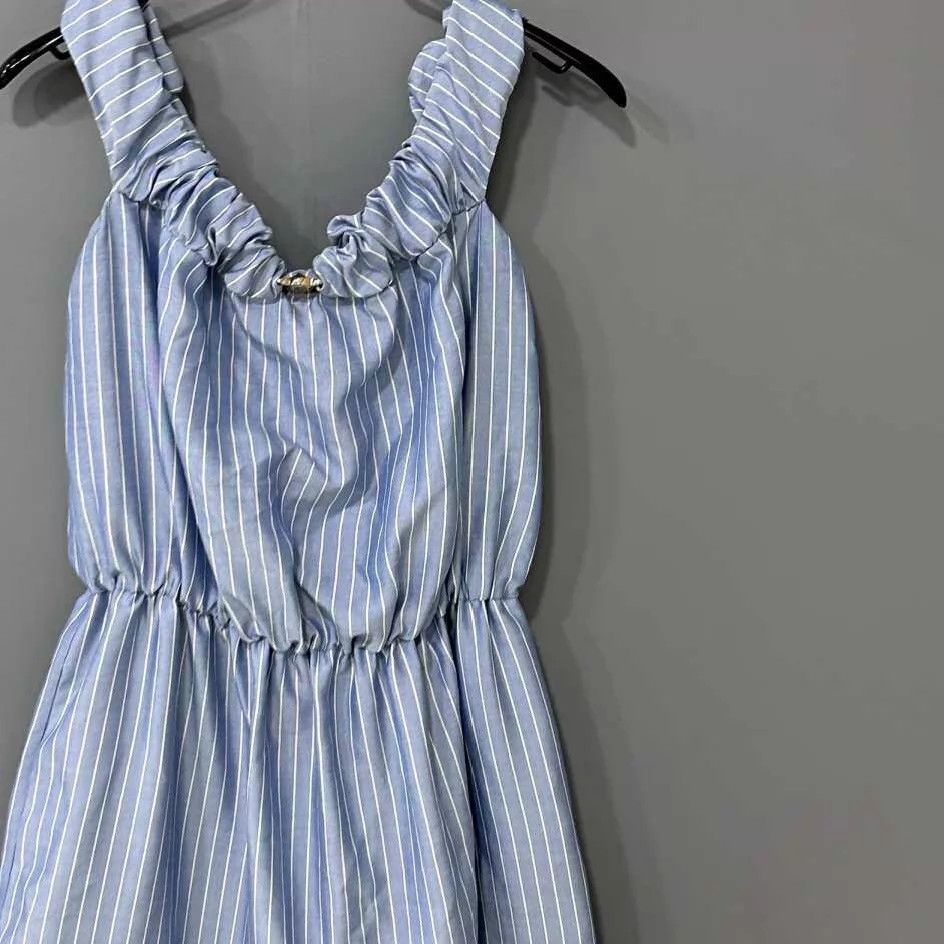 Celine Celine Light Blue Metallic Logo Cami Dress 99 New Size XS / US 0-2 / IT 36-38 - 2 Thumbnail