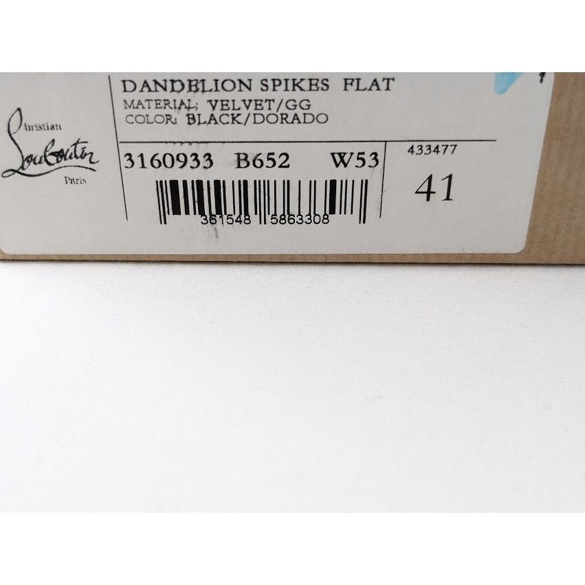 Christian Louboutin o1rshd1 Dandelion Spikes Flat Shoes in Black/Dorado Size US 8 / EU 41 - 20 Thumbnail