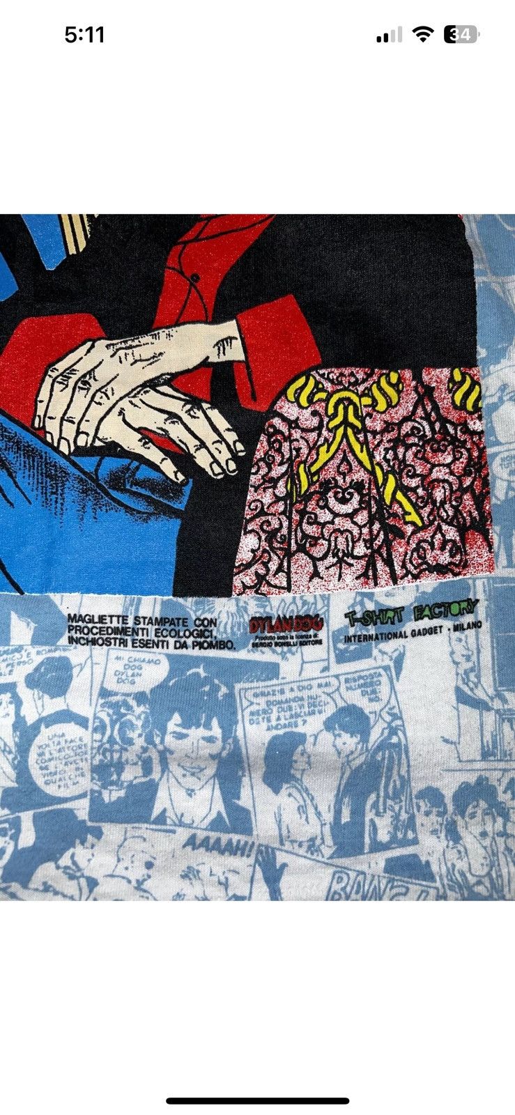 Vintage 1992 Dylan dog Italian horror comic T very rare Size US L / EU 52-54 / 3 - 4 Thumbnail