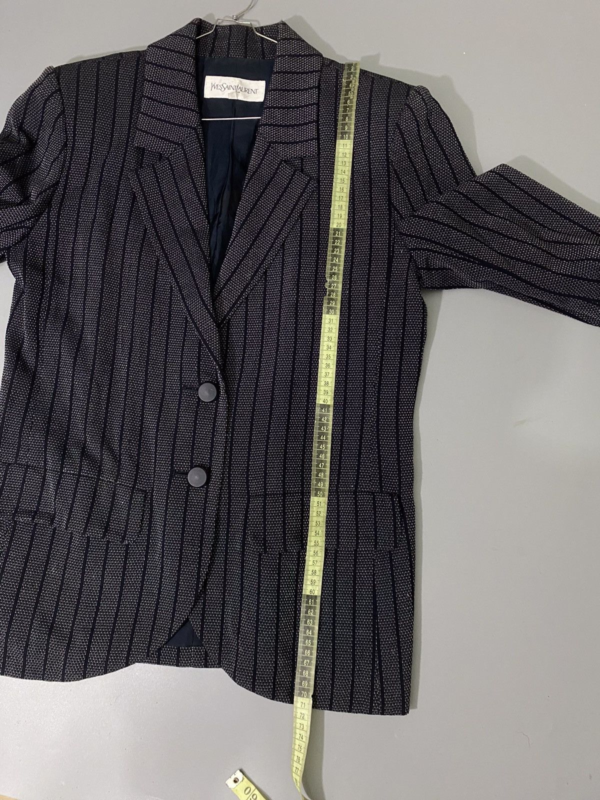 Saint Laurent Paris 💥Grey Stripe💥Yves Saint Laurent Blazer Size M / US 6-8 / IT 42-44 - 16 Thumbnail