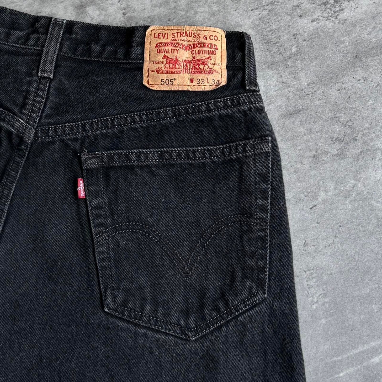 Levi's × Levi's Vintage Clothing × Vintage Vintage Y2K Levi’s 505 Faded Black Grunge Opium Denim Jeans Size US 31 - 4 Thumbnail