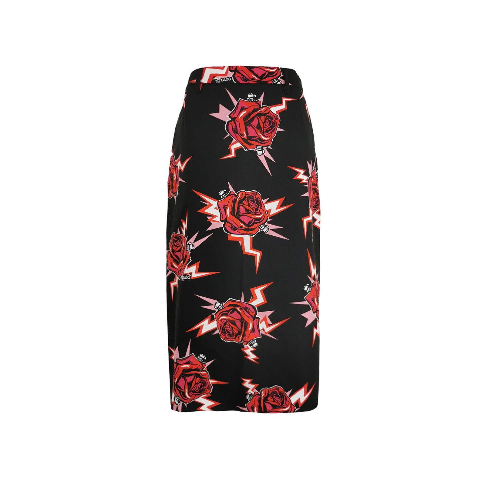 Prada Prada Floral Print Cotton Midi Skirt - dmc Size 40" / US 18 - 1 Thumbnail
