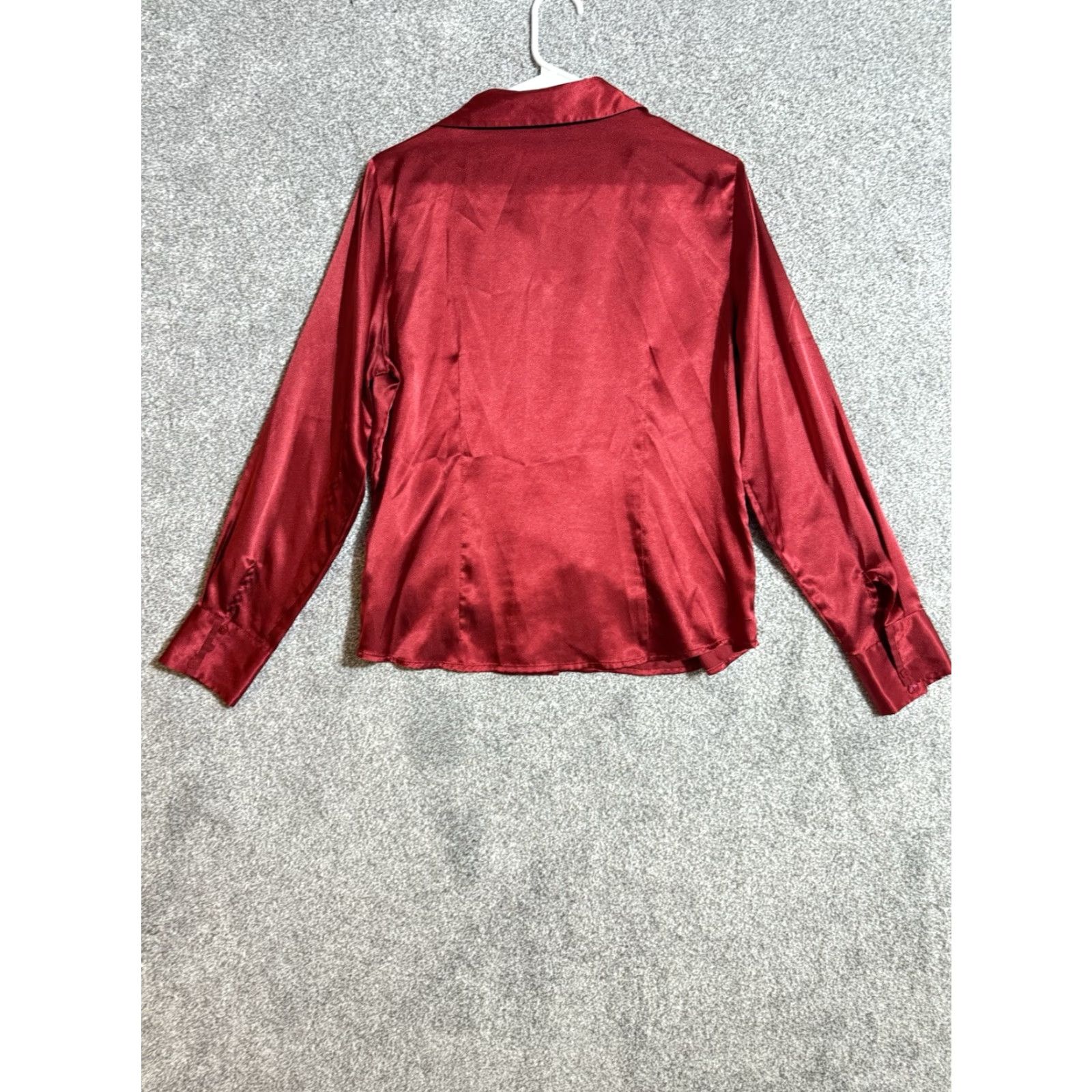 Vintage VINTAGE Covington Satin Button-Up Top Womens 12 Red 100% Polyester Business Formal Office Chic Evening Wear Romantic Size XL / US 12-14 / IT 48-50 - 6 Thumbnail