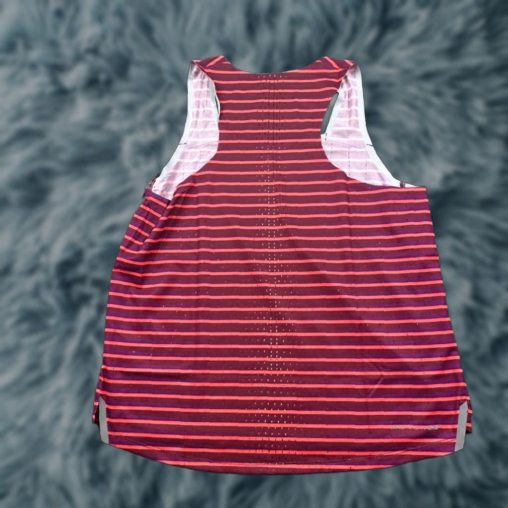 Nike Nike Tank Top Womens Large Red Striped Running Singlet DriFit Aeroswift Size L / US 10 / IT 46 - 1 Thumbnail