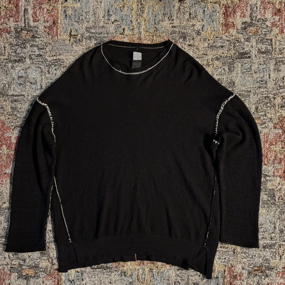 The Viridi-anne SS22 Wool Linen Thread Hand Stitch Knit Sweater Size US L / EU 52-54 / 3 - 1 Thumbnail