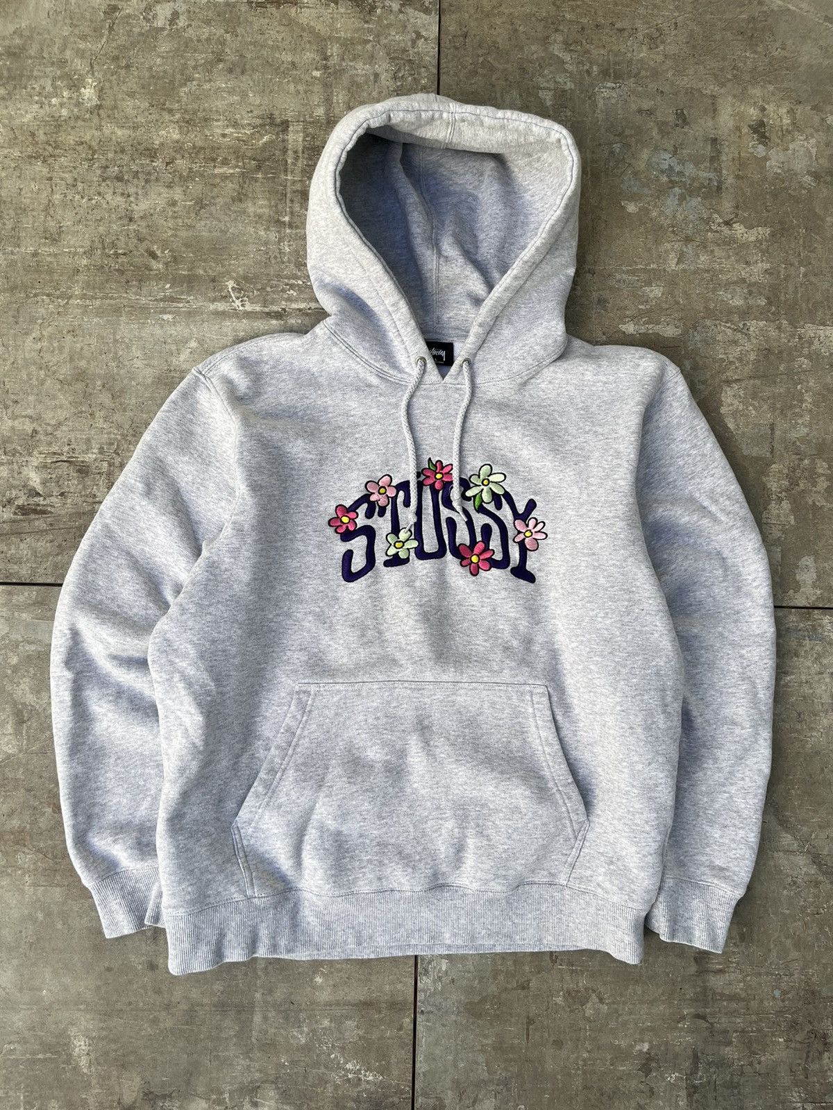 Streetwear Stussy Stussy Embroidered Flower Hoodie Grailed