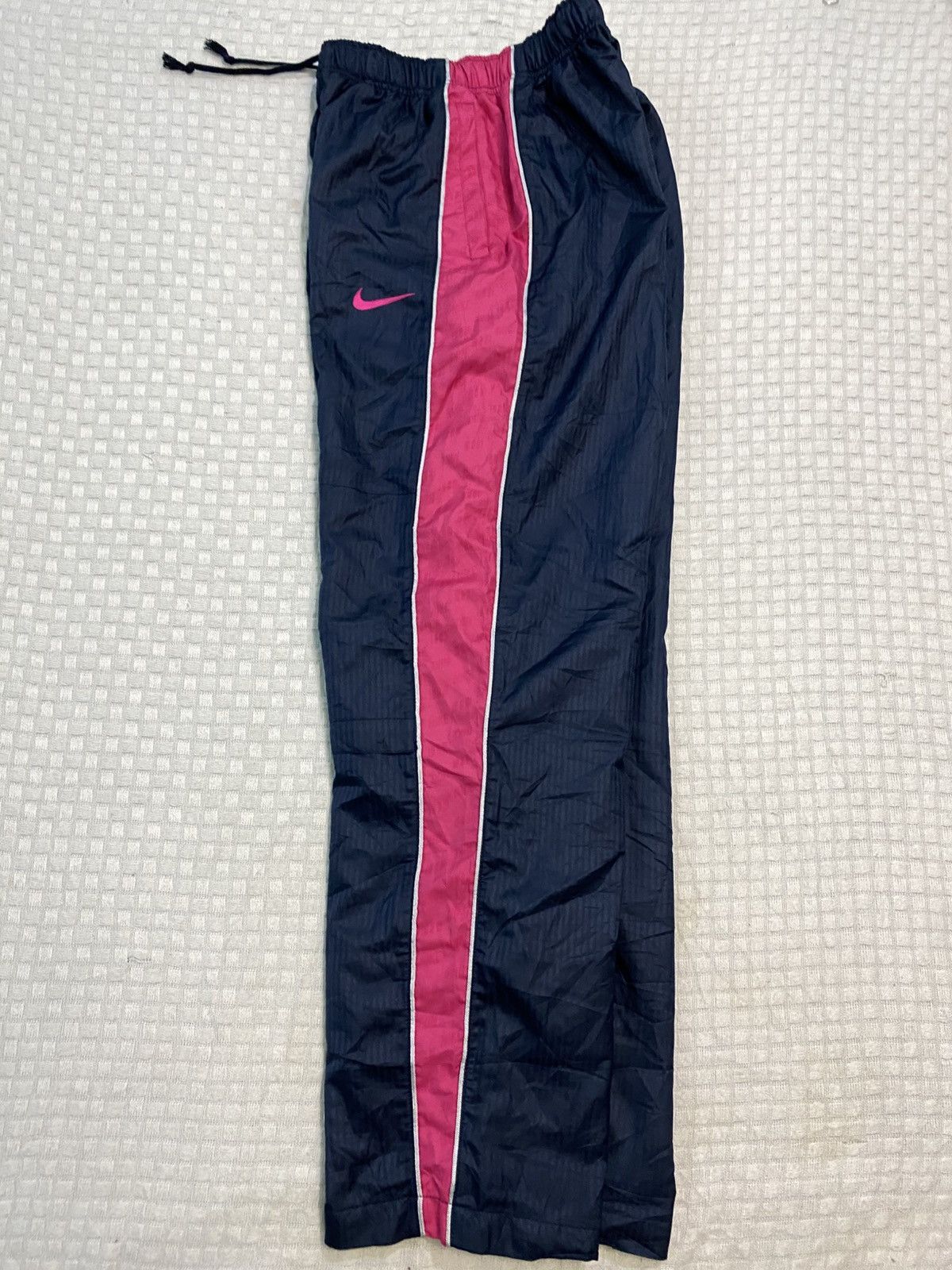 Carhartt Wip × Nike 💥 VINTAGE NIKE 90S BAGGY WIDE LEG SWOOSH TRACK PANTS Y2K Size US 26 / EU 42 - 2 Thumbnail