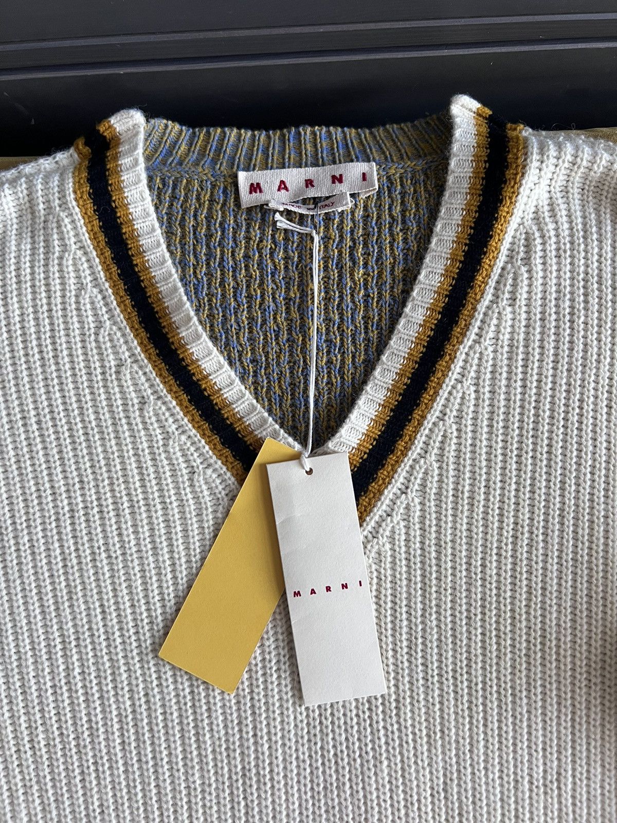 Marni $1.5K Alpaca-blend two-sided “College” sweater/jumper, IT52 Size US L / EU 52-54 / 3 - 14 Thumbnail