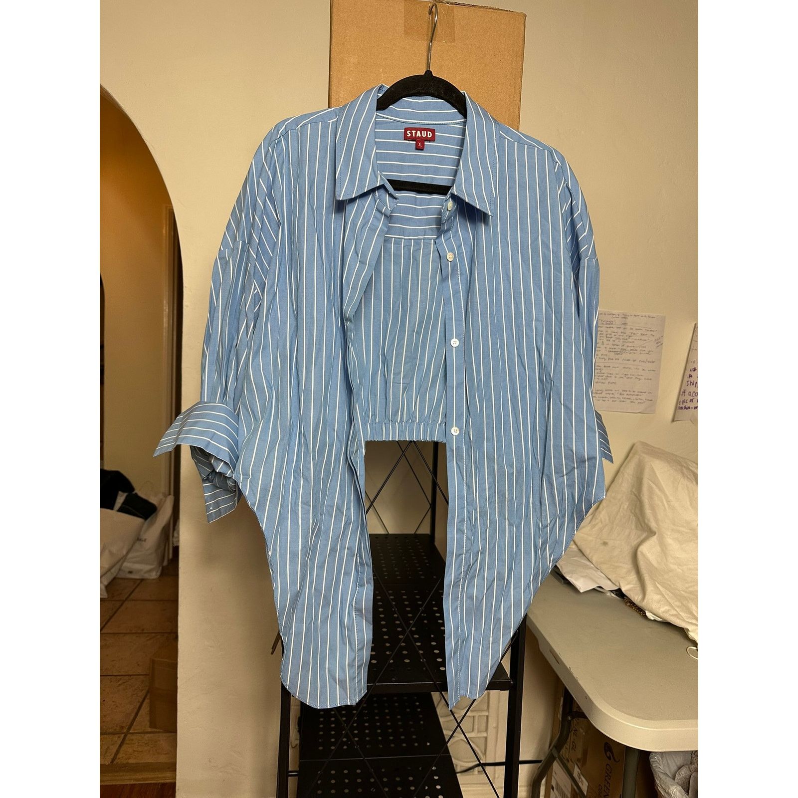 Staud STAUD Lisa Top Azure Pinstripe XL Size XL / US 12-14 / IT 48-50 - 3 Thumbnail