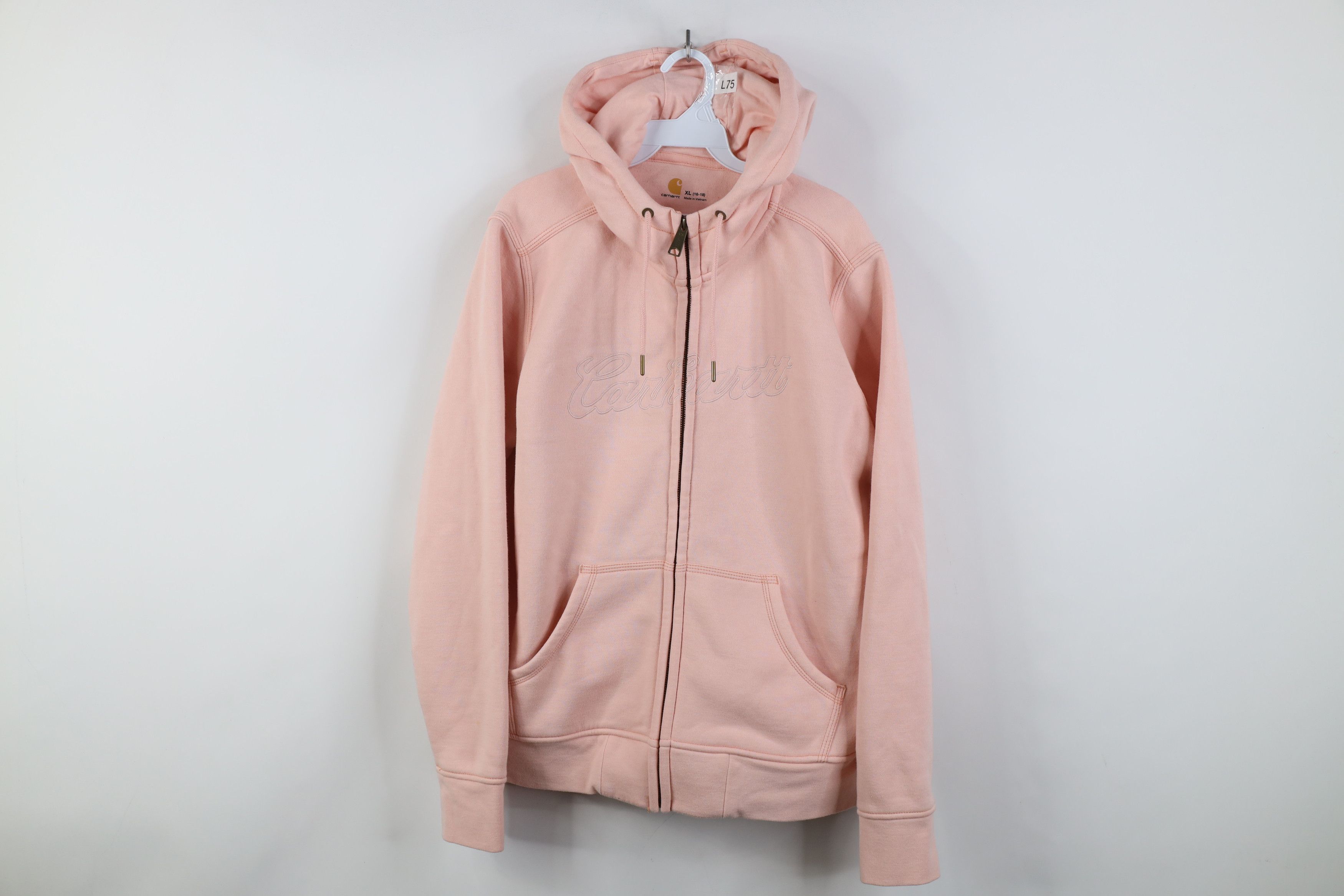 Carhartt Vintage Y2K Carhartt Spell Heavyweight Full Zip Hoodie Pink Size XL / US 12-14 / IT 48-50 - 1 Thumbnail
