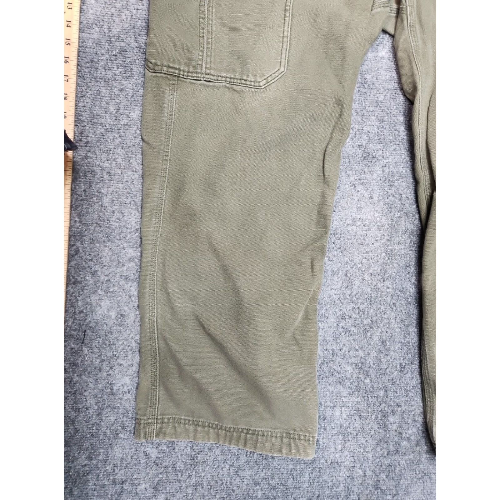 Vintage Duluth Fire Hose Canvas Pants Sz 44x32 Cargo Relax Fit Utility Pants Mens Cargo Pocket Green Cotton Flat Front Straight Relaxed Workwear Vintage: No Size US 44 / EU 60 - 3 Thumbnail